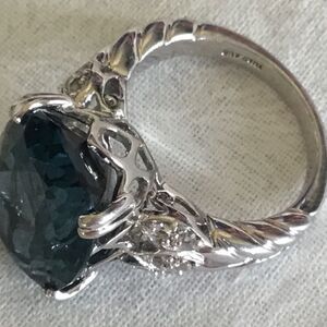 London Blue Topaz Sterling Silver Ring 
Size 5